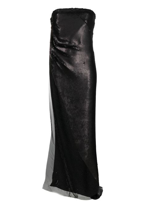 Black sequin-embellished top - women RICK OWENS | RO02C1155SEM10999